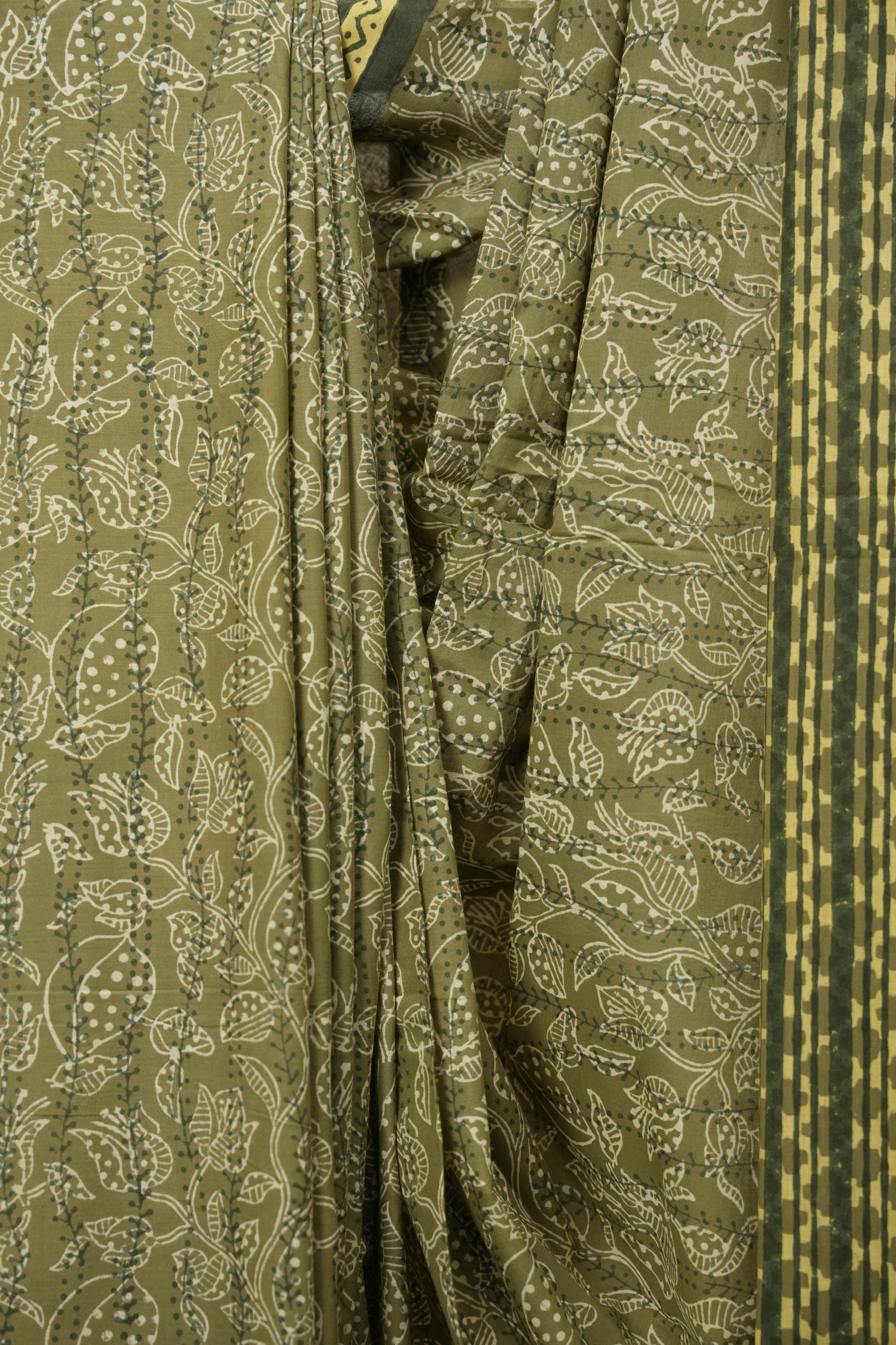 Mehendi Green HBP Cotton Saree - SRMGCS3594