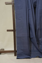 Grey Plain Cotton Mangalgiri Saree - SRGPCMS102