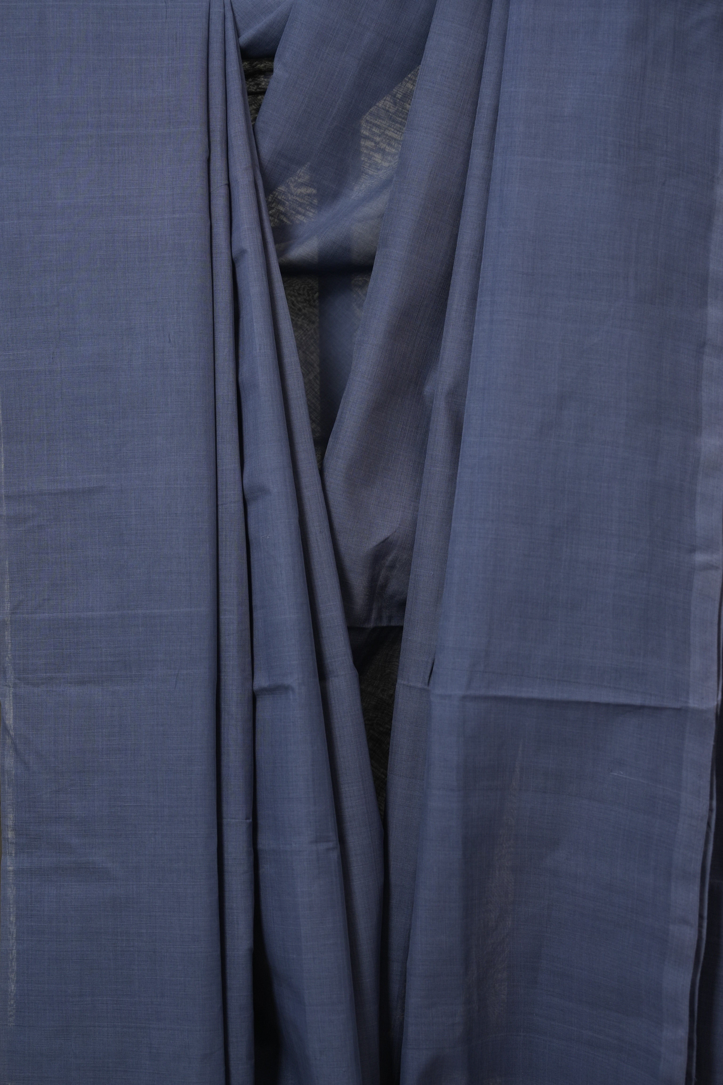 Grey Plain Cotton Mangalgiri Saree - SRGPCMS102