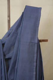 Grey Plain Cotton Mangalgiri Saree - SRGPCMS102
