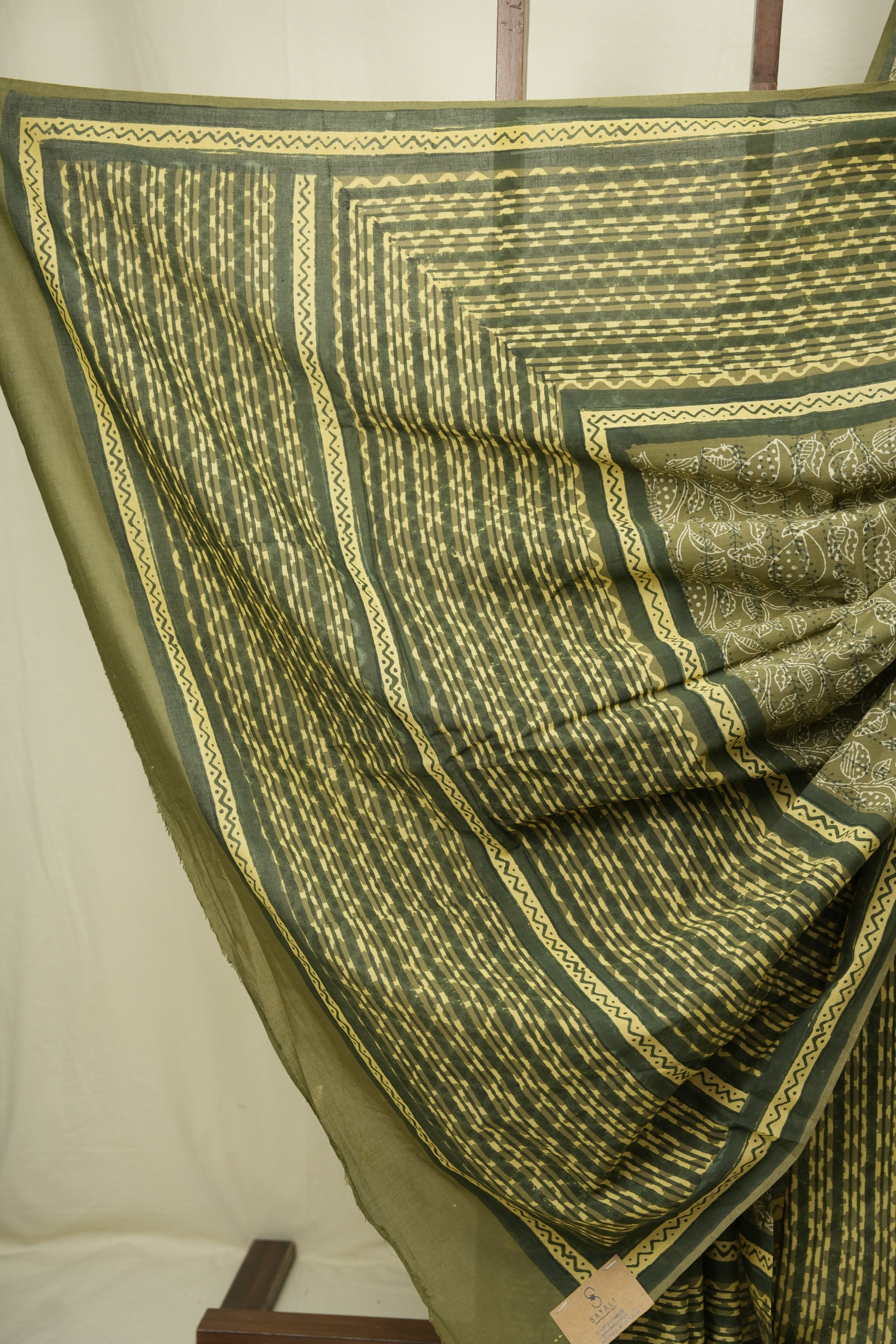 Mehendi Green HBP Cotton Saree - SRMGCS3594