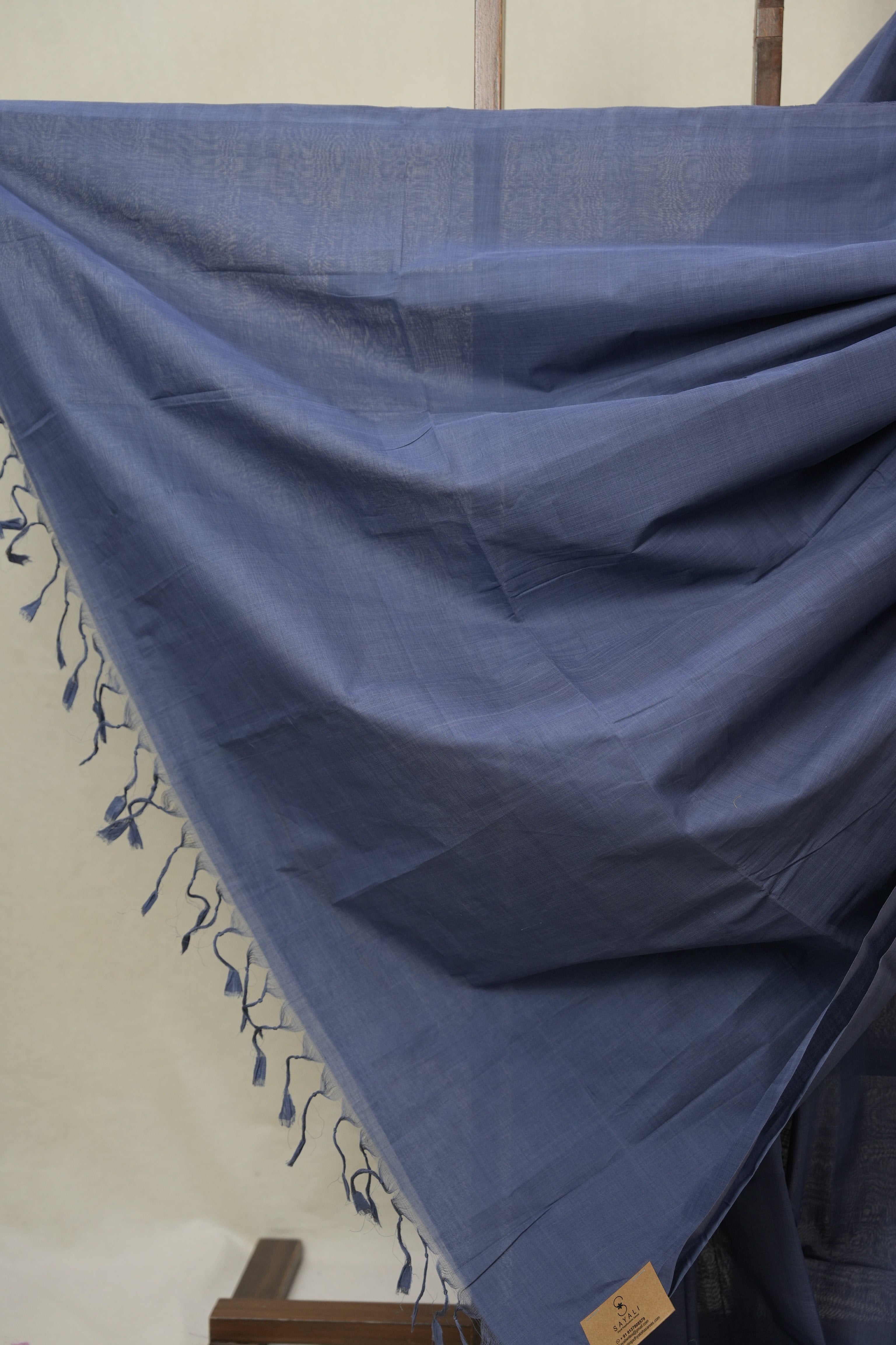 Grey Plain Cotton Mangalgiri Saree - SRGPCMS102