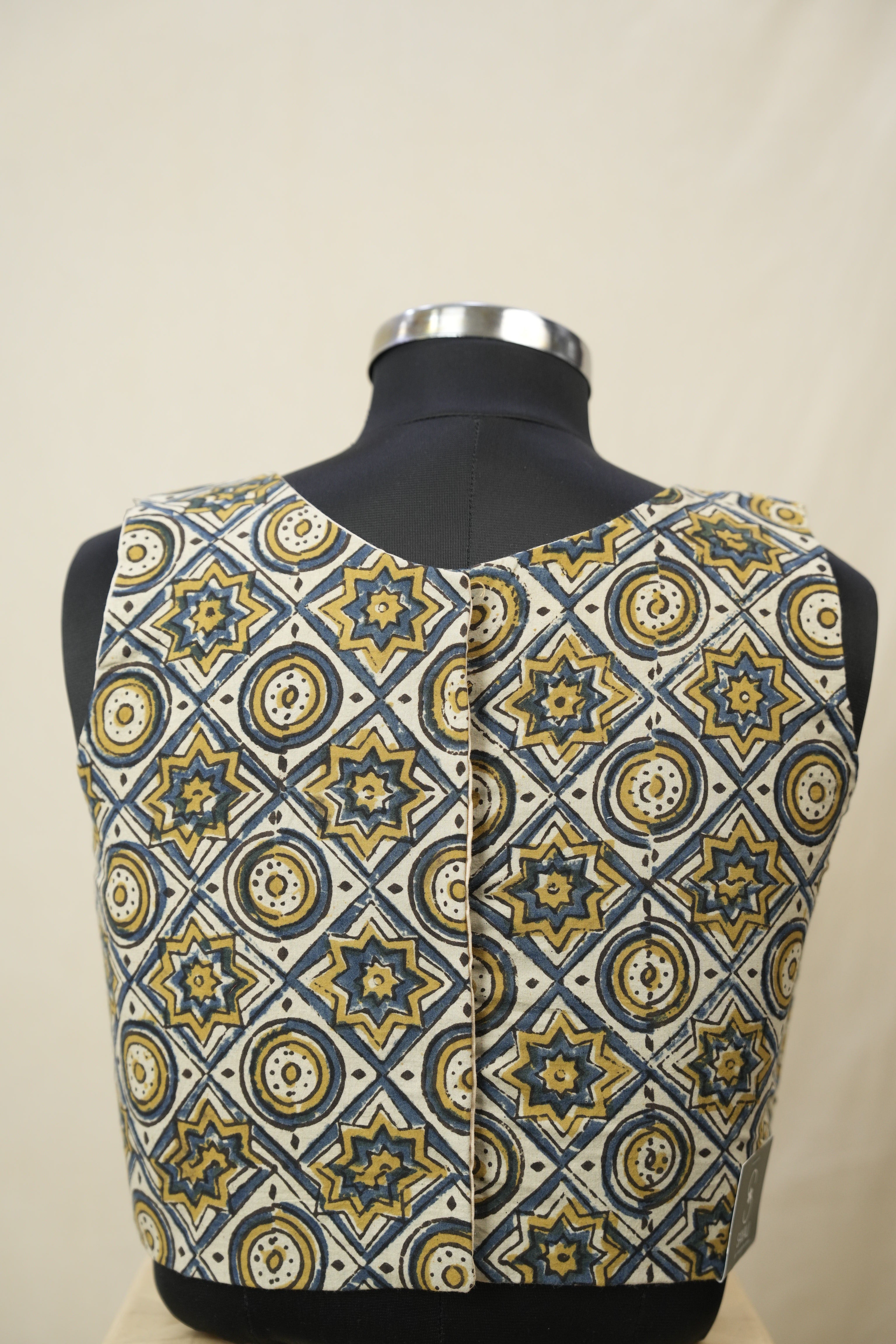 Cream HBP Ajrakh Cotton Blouse - SRCACB19