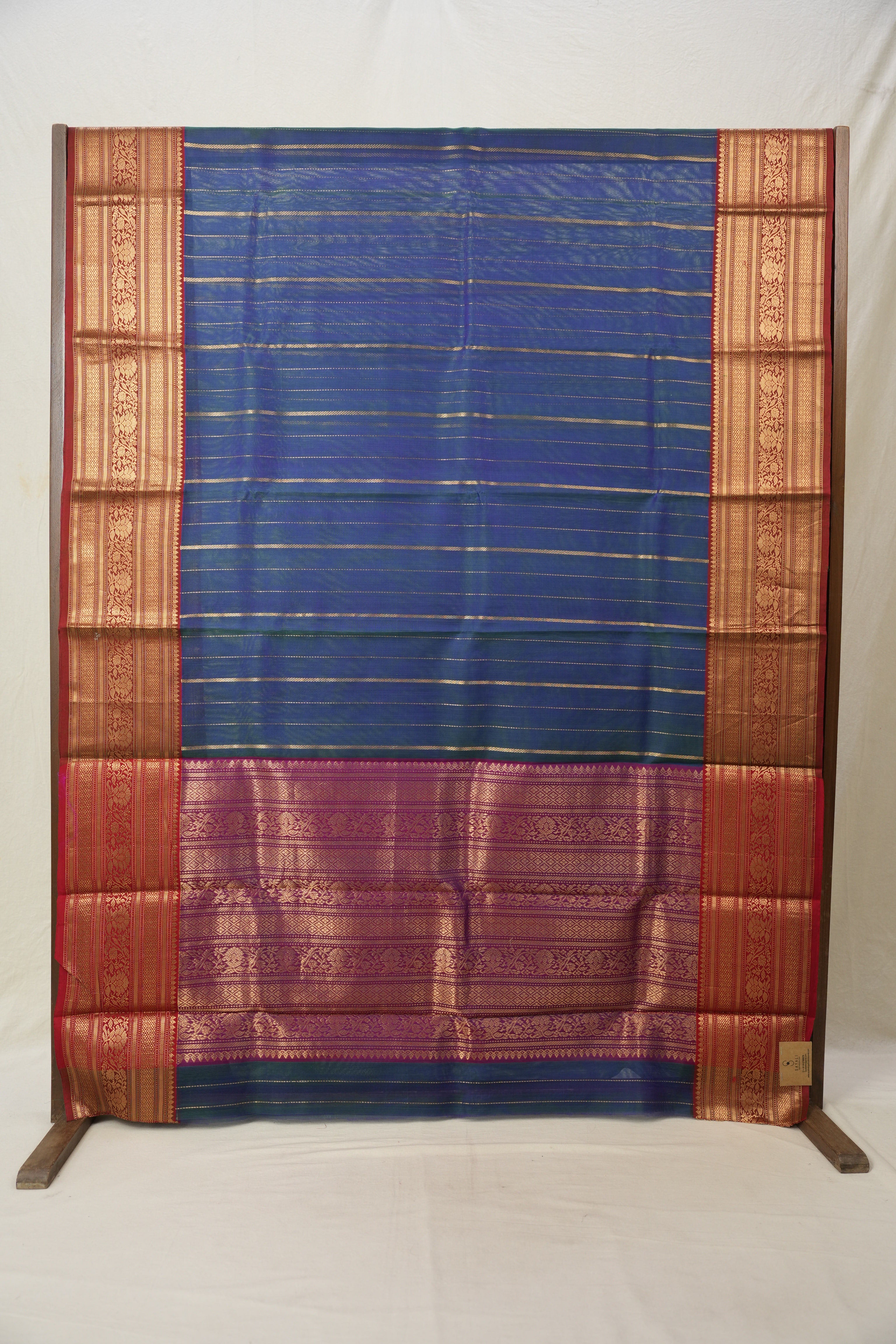 Green Blue Hanborder Pattu Chanderi Silk Saree - SRGBHPCSS473