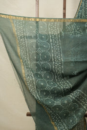 Moss Green HBP Kota Doria Saree - SRMGKDS232