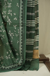 Sage Green HBP Cotton Saree - SRSGCS3592