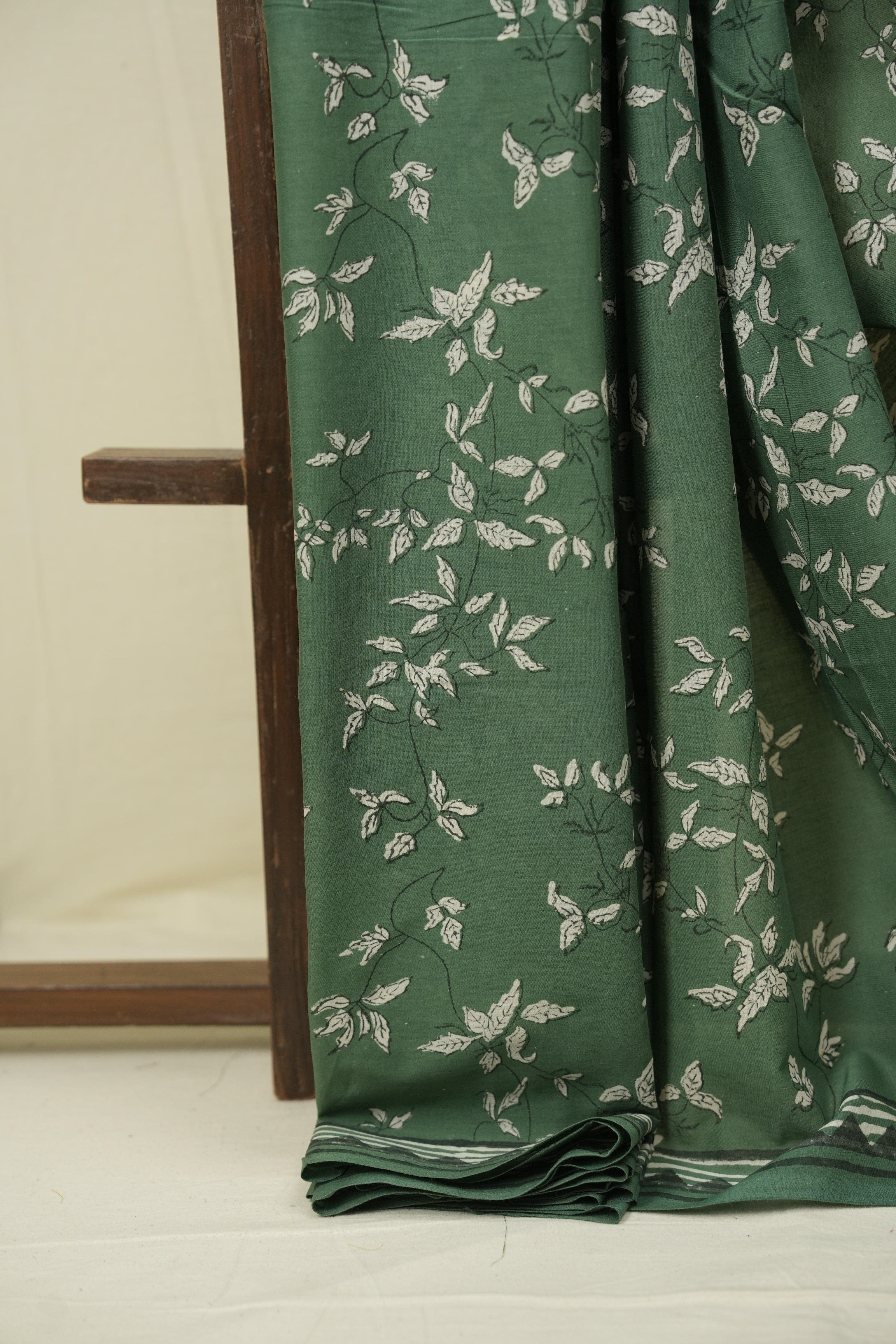 Sage Green HBP Cotton Saree - SRSGCS3592