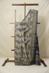 Ink Blue HBP Kota Doria Saree - SRIBKDS233