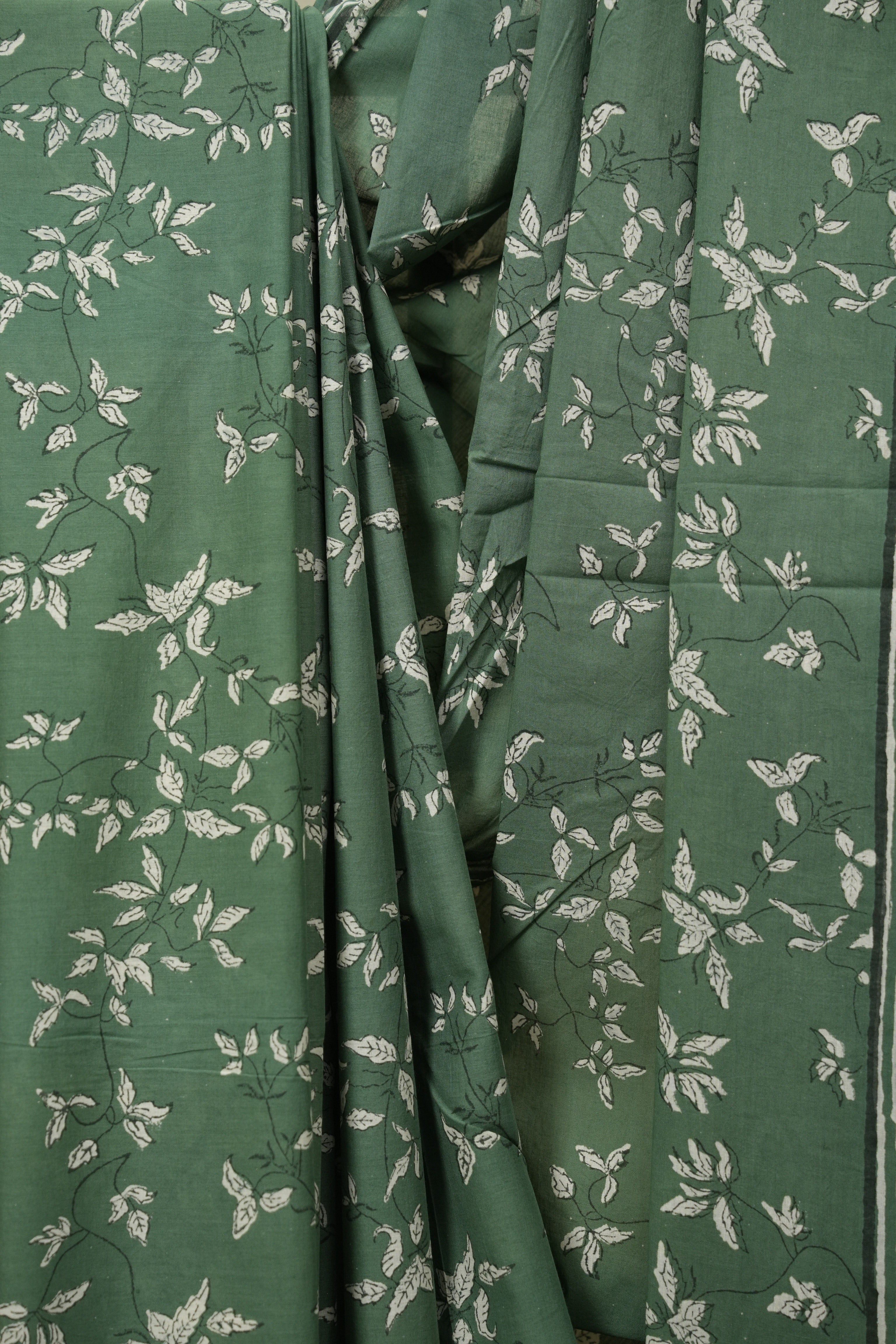 Sage Green HBP Cotton Saree - SRSGCS3592