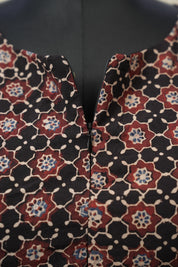 Black Floral HBP Ajrakh Cotton Blouse - SRBFACB16