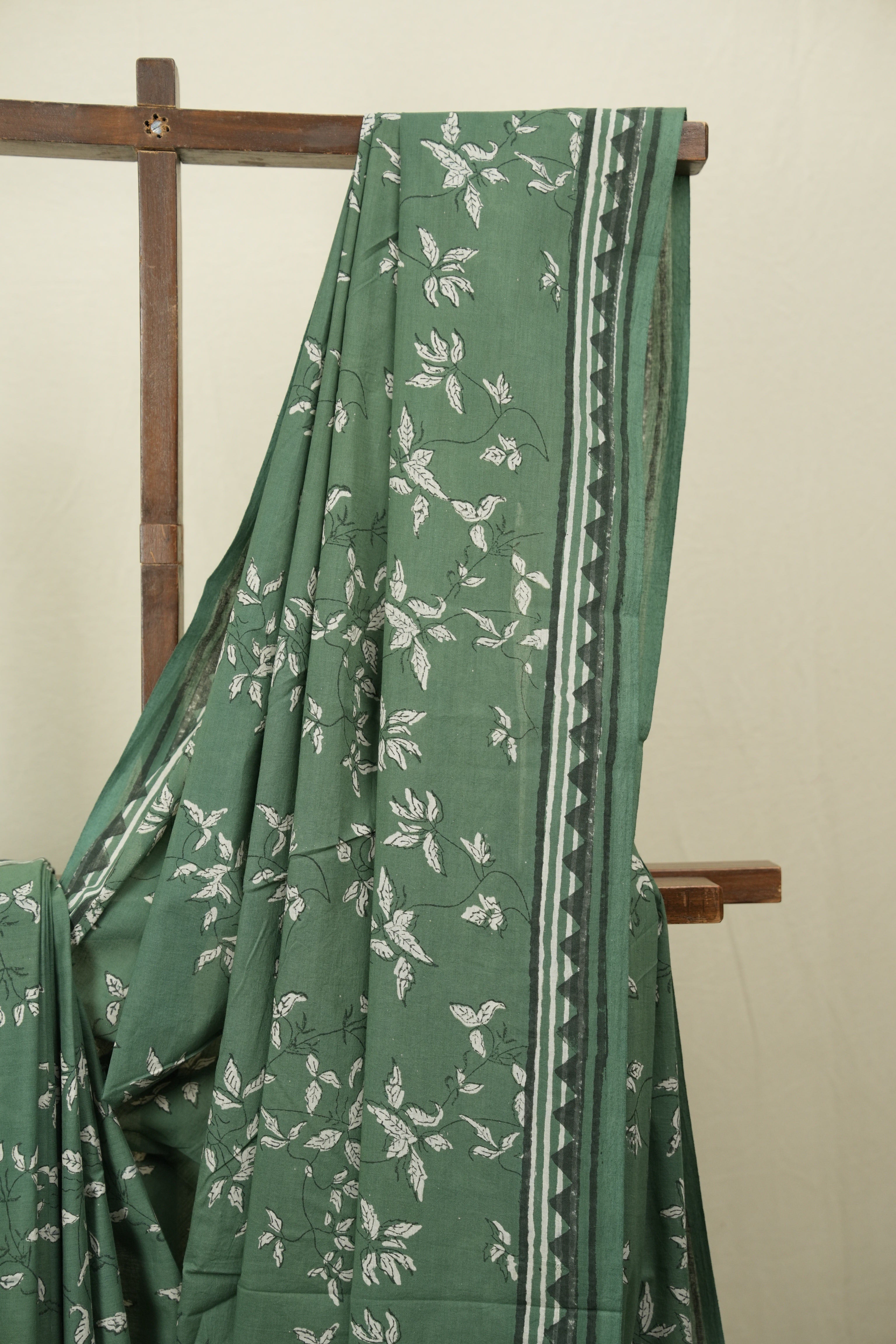 Sage Green HBP Cotton Saree - SRSGCS3592