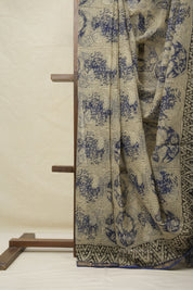 Ink Blue HBP Kota Doria Saree - SRIBKDS233