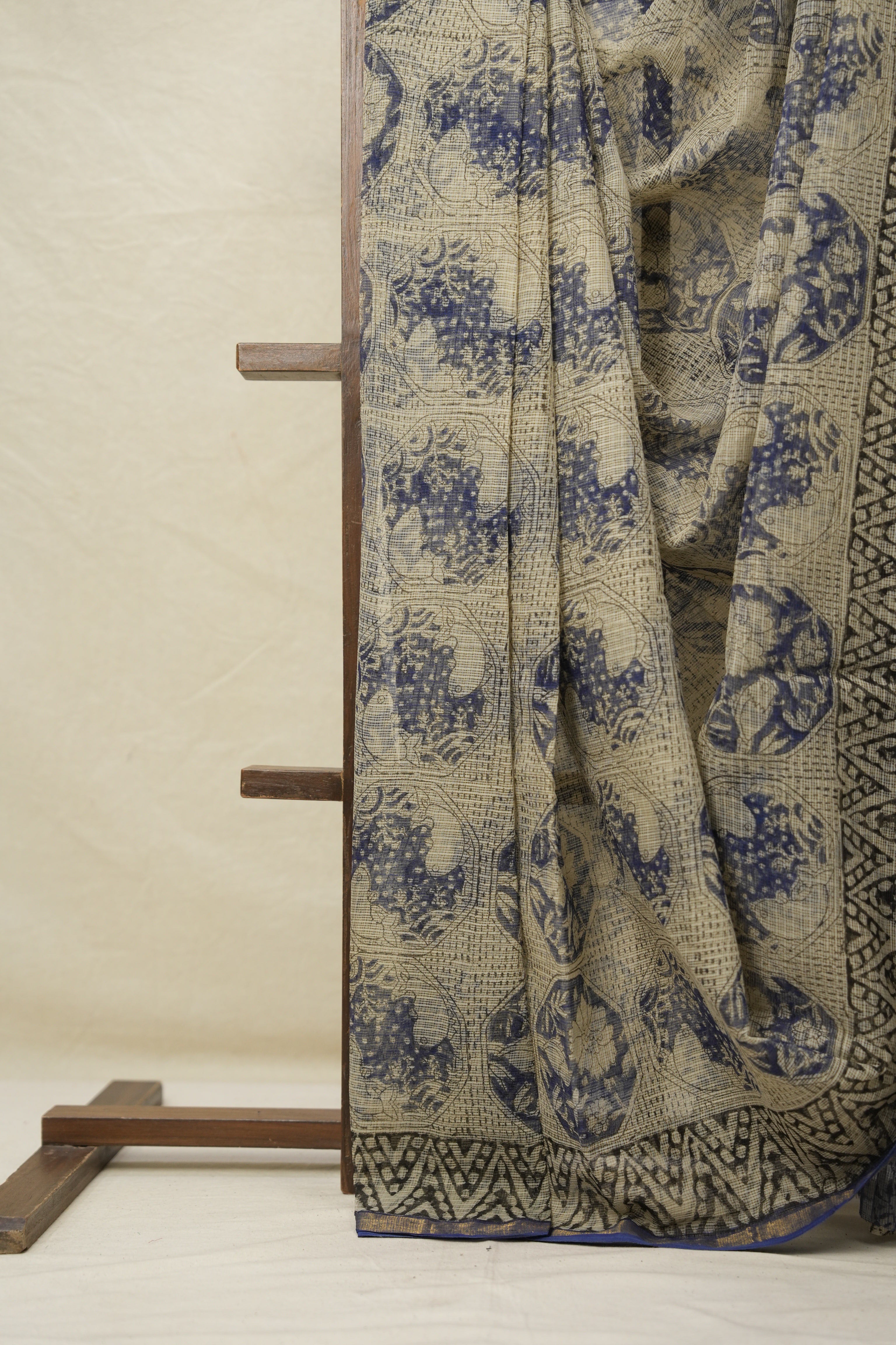 Ink Blue HBP Kota Doria Saree - SRIBKDS233