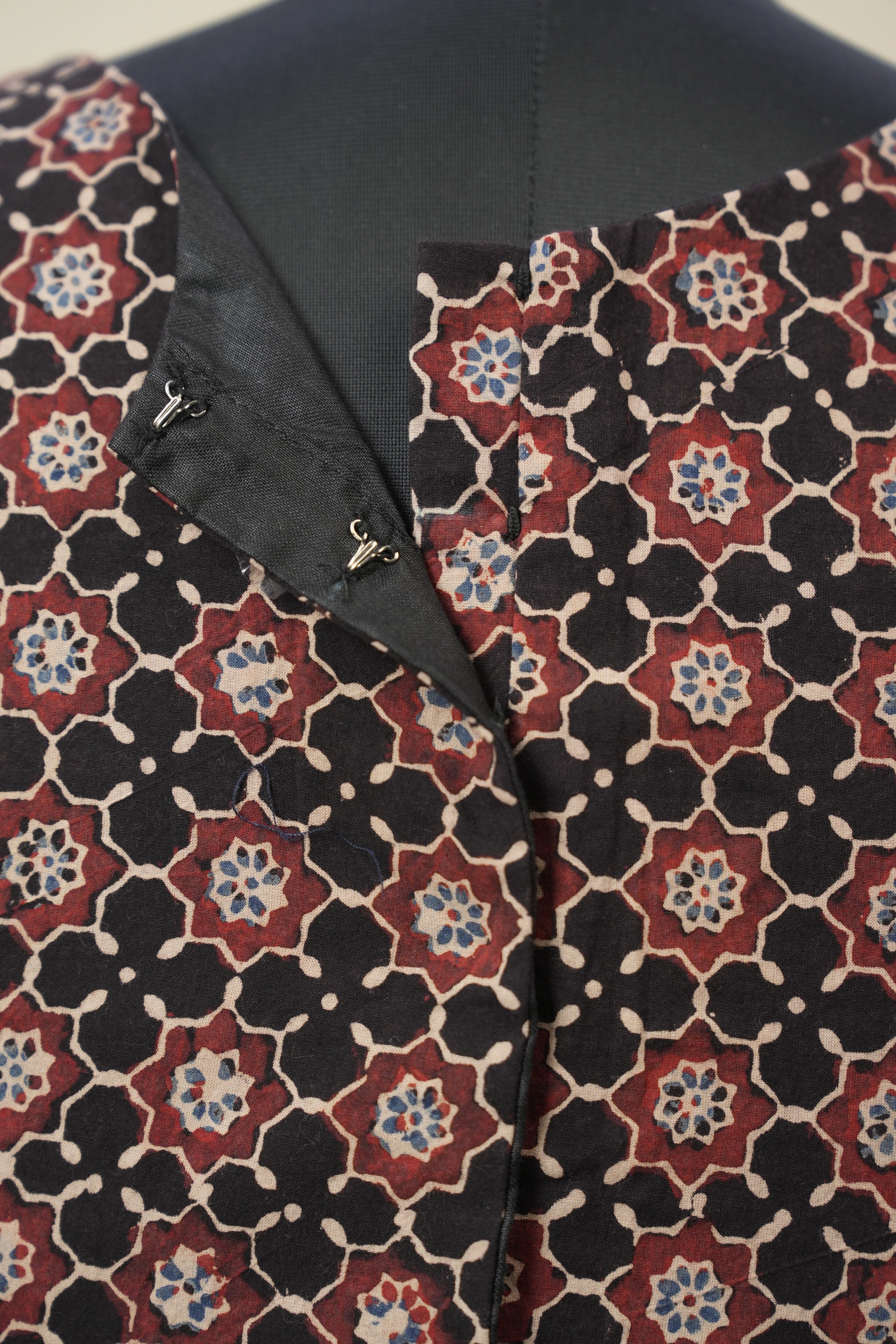 Black Floral HBP Ajrakh Cotton Blouse - SRBFACB16