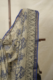 Ink Blue HBP Kota Doria Saree - SRIBKDS233