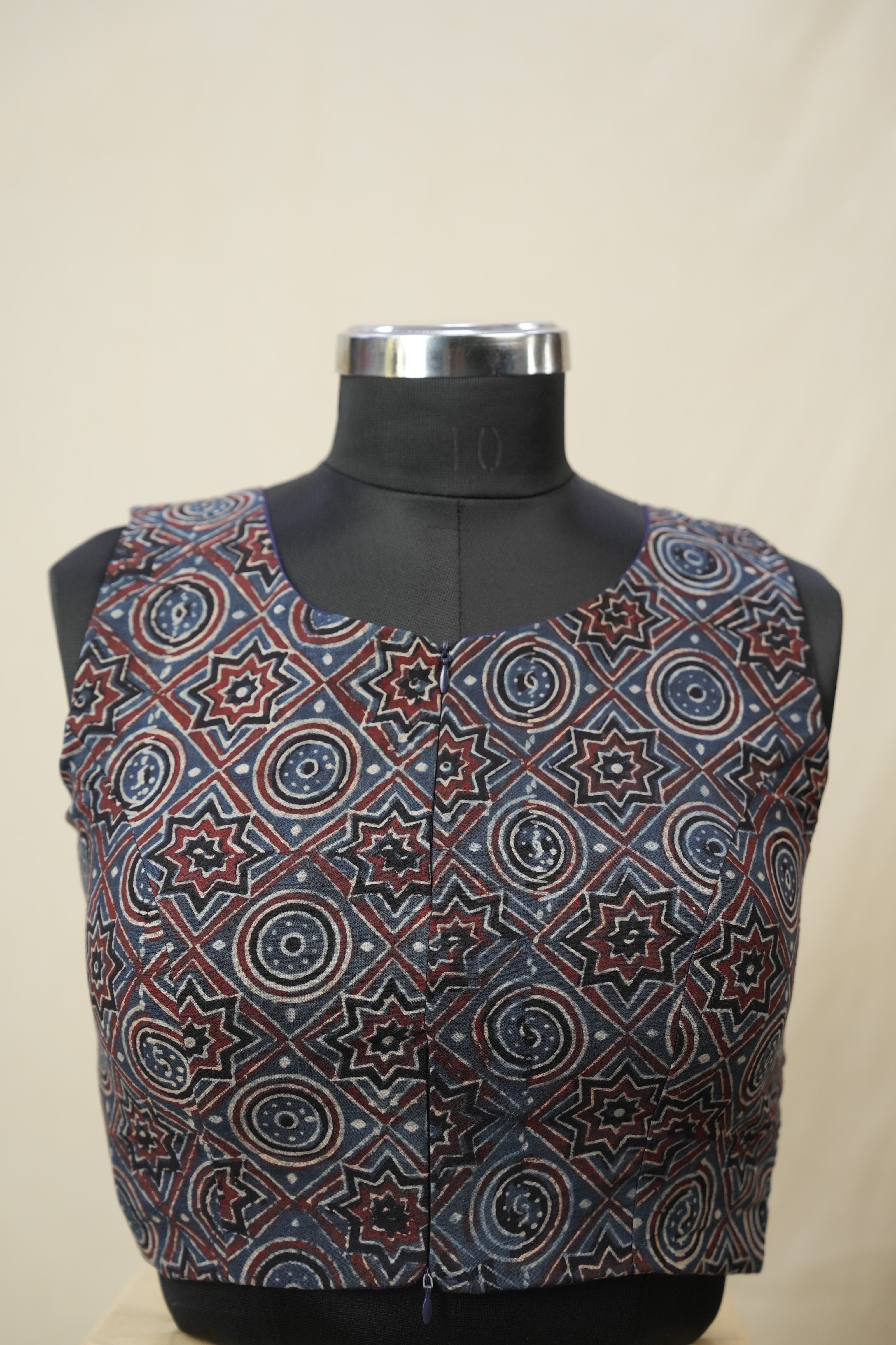 Blue HBP Ajrakh Cotton Blouse - SRBACB18