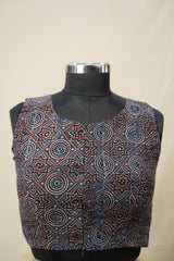 Blue HBP Ajrakh Cotton Blouse - SRBACB18