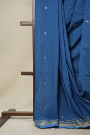 Peacock Blue Cotton Paithani Saree - SRPBCPS649