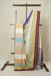 Multicolour Cotton Mangalgiri Saree - SRMCMS88