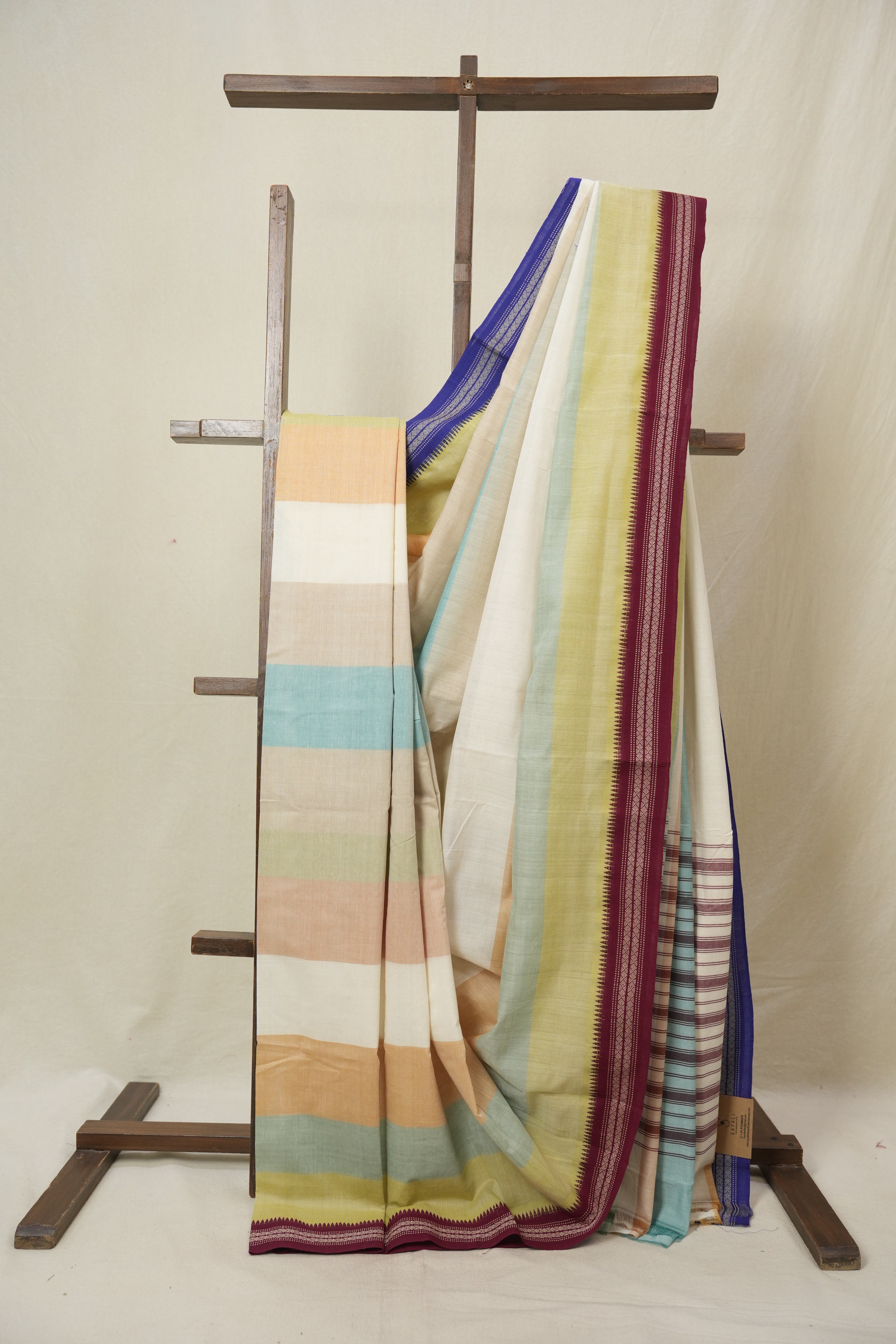Multicolour Cotton Mangalgiri Saree - SRMCMS88