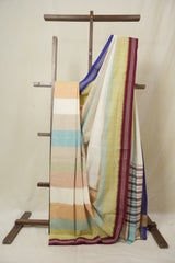 Multicolour Cotton Mangalgiri Saree - SRMCMS88
