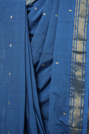 Peacock Blue Cotton Paithani Saree - SRPBCPS649