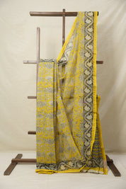 Yellow HBP Kota Doria Saree - SRYKDS231