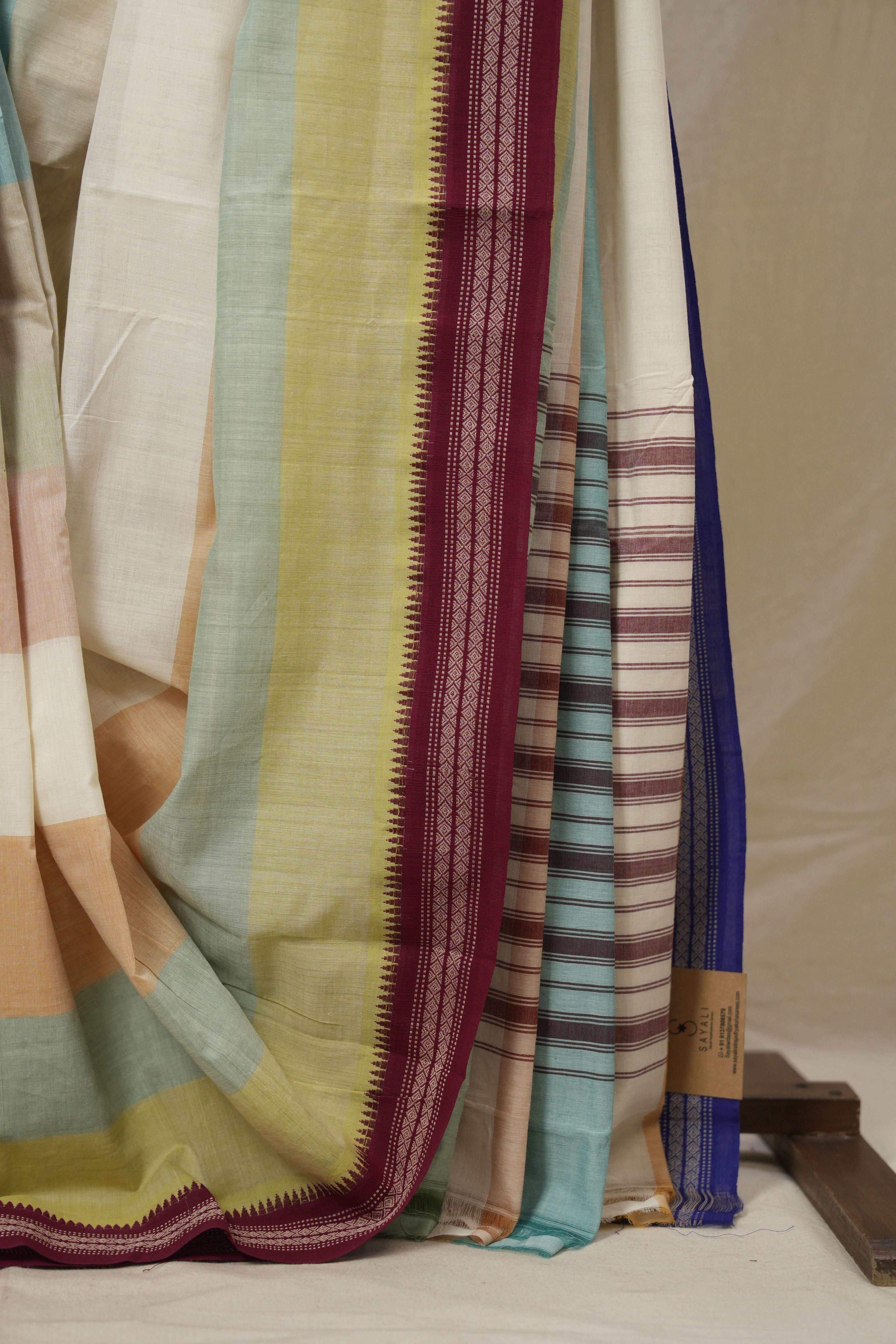 Multicolour Cotton Mangalgiri Saree - SRMCMS88