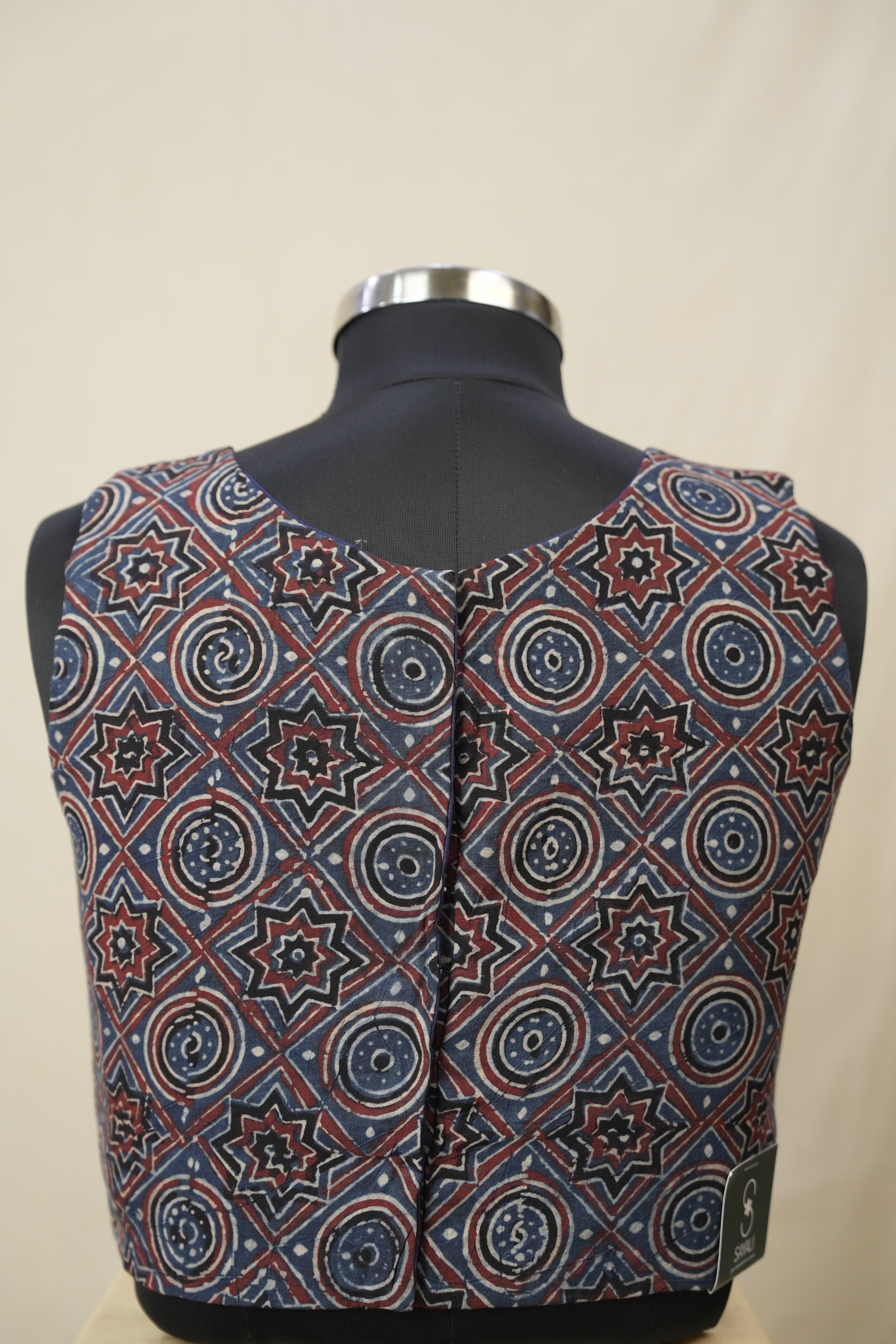 Blue HBP Ajrakh Cotton Blouse - SRBACB18