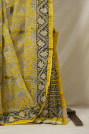 Yellow HBP Kota Doria Saree - SRYKDS231