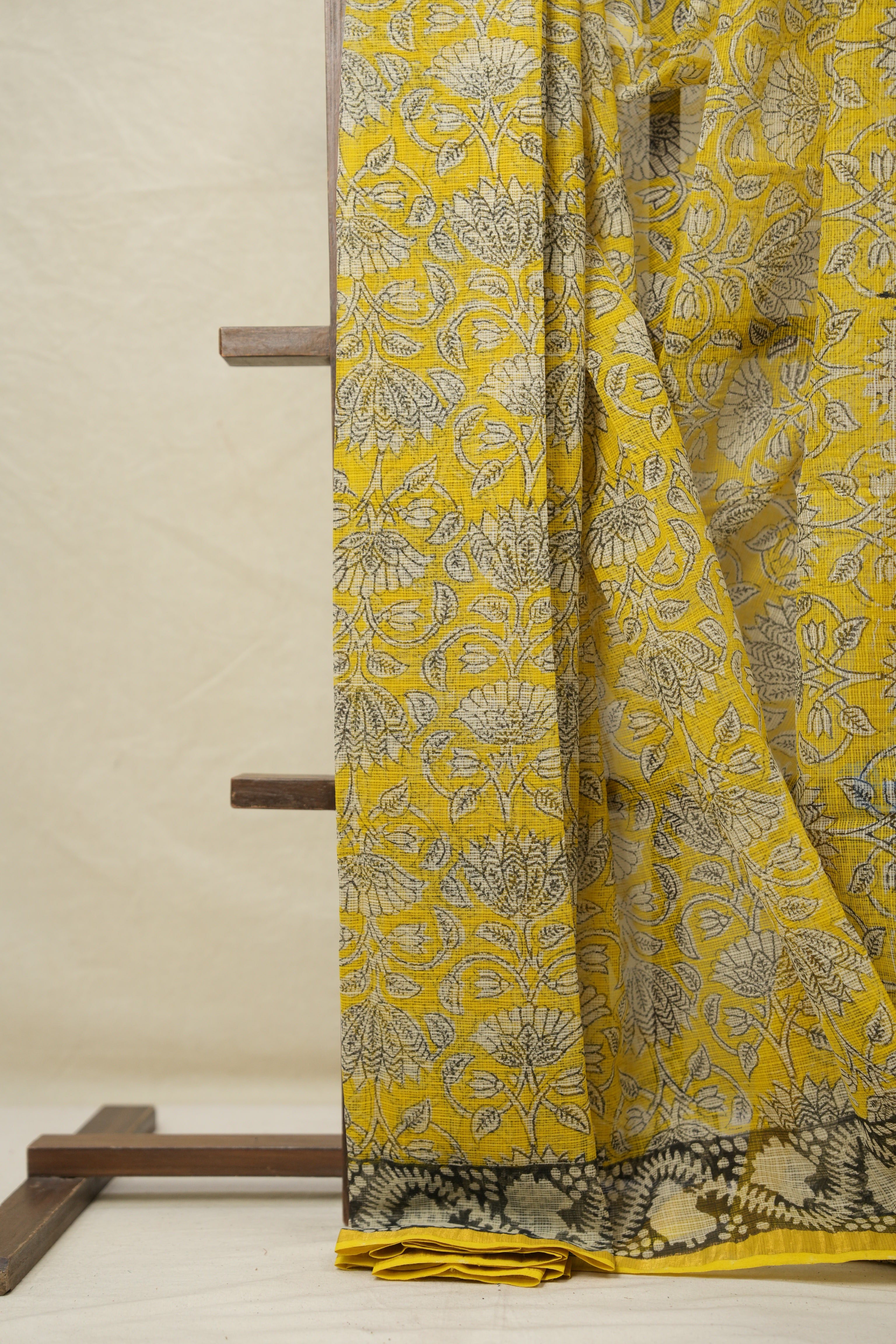 Yellow HBP Kota Doria Saree - SRYKDS231