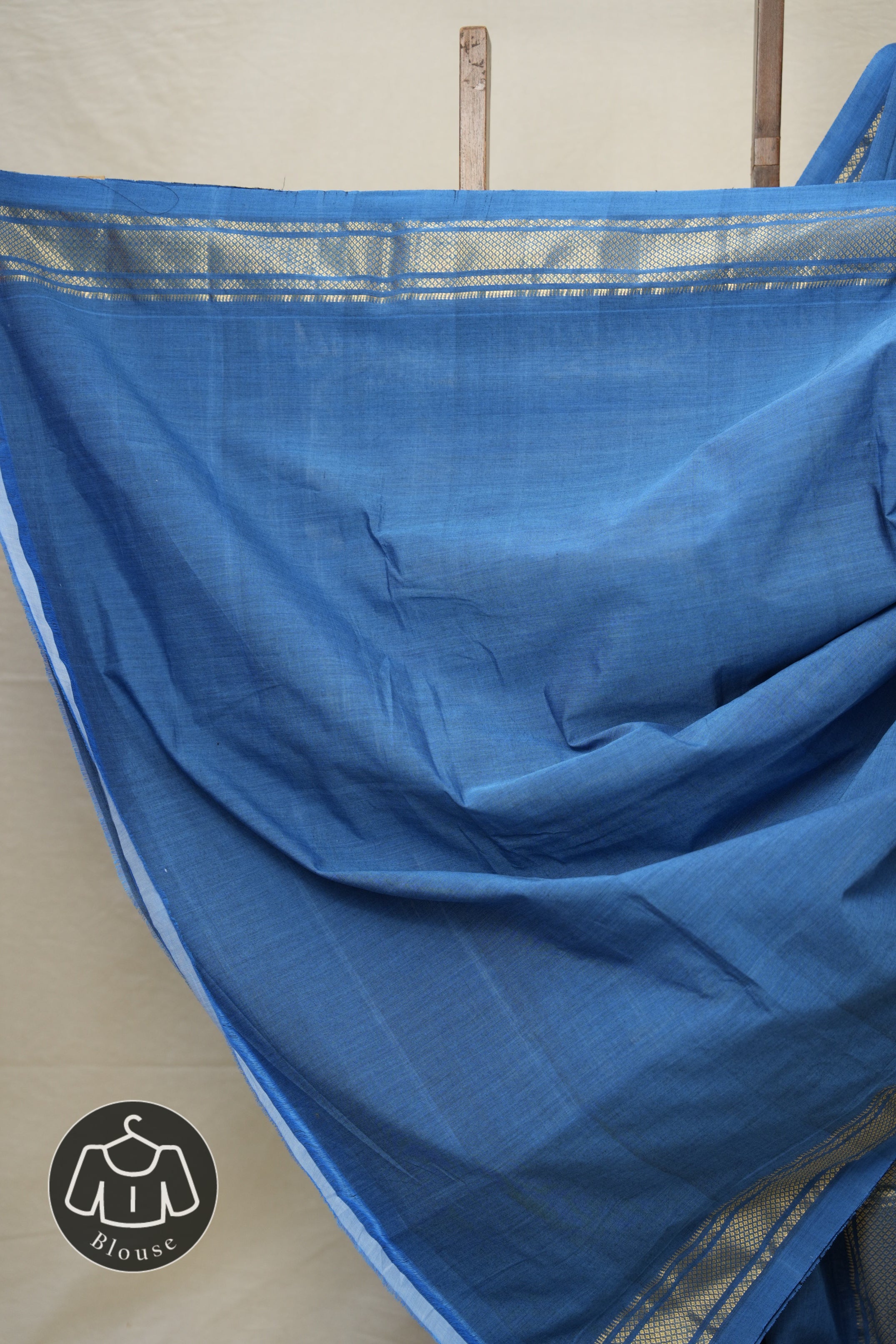 Peacock Blue Cotton Paithani Saree - SRPBCPS649