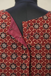 Maroon Floral HBP Ajrakh Cotton Blouse - SRMFACB17