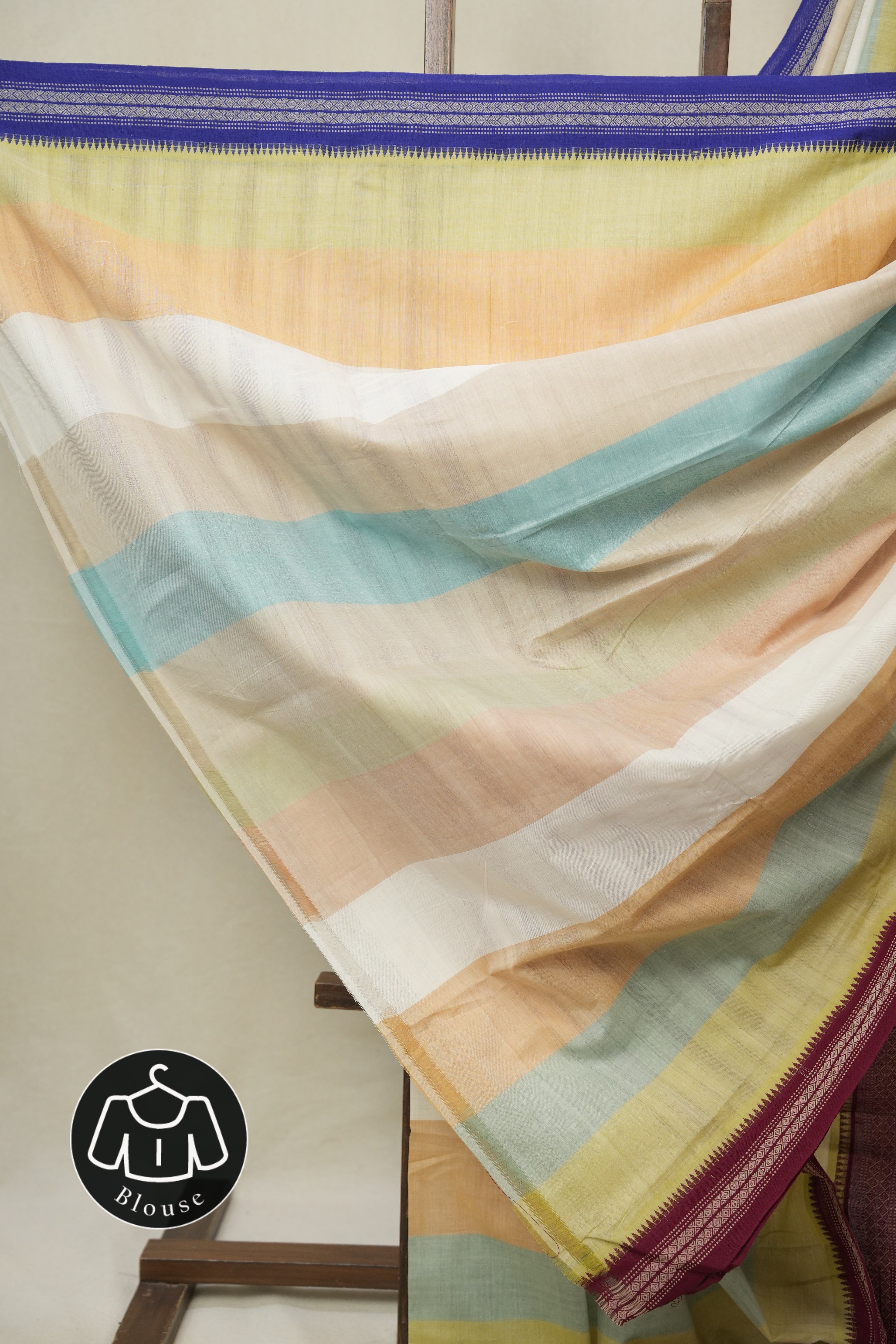 Multicolour Cotton Mangalgiri Saree - SRMCMS88