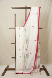 White Mul Bengal Cotton Jamdani Saree - SRWBCJS220