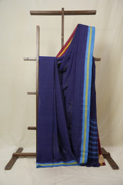 Blue Cotton Mangalgiri Saree - SRBCMS89