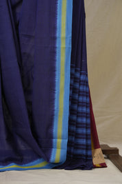 Blue Cotton Mangalgiri Saree - SRBCMS89