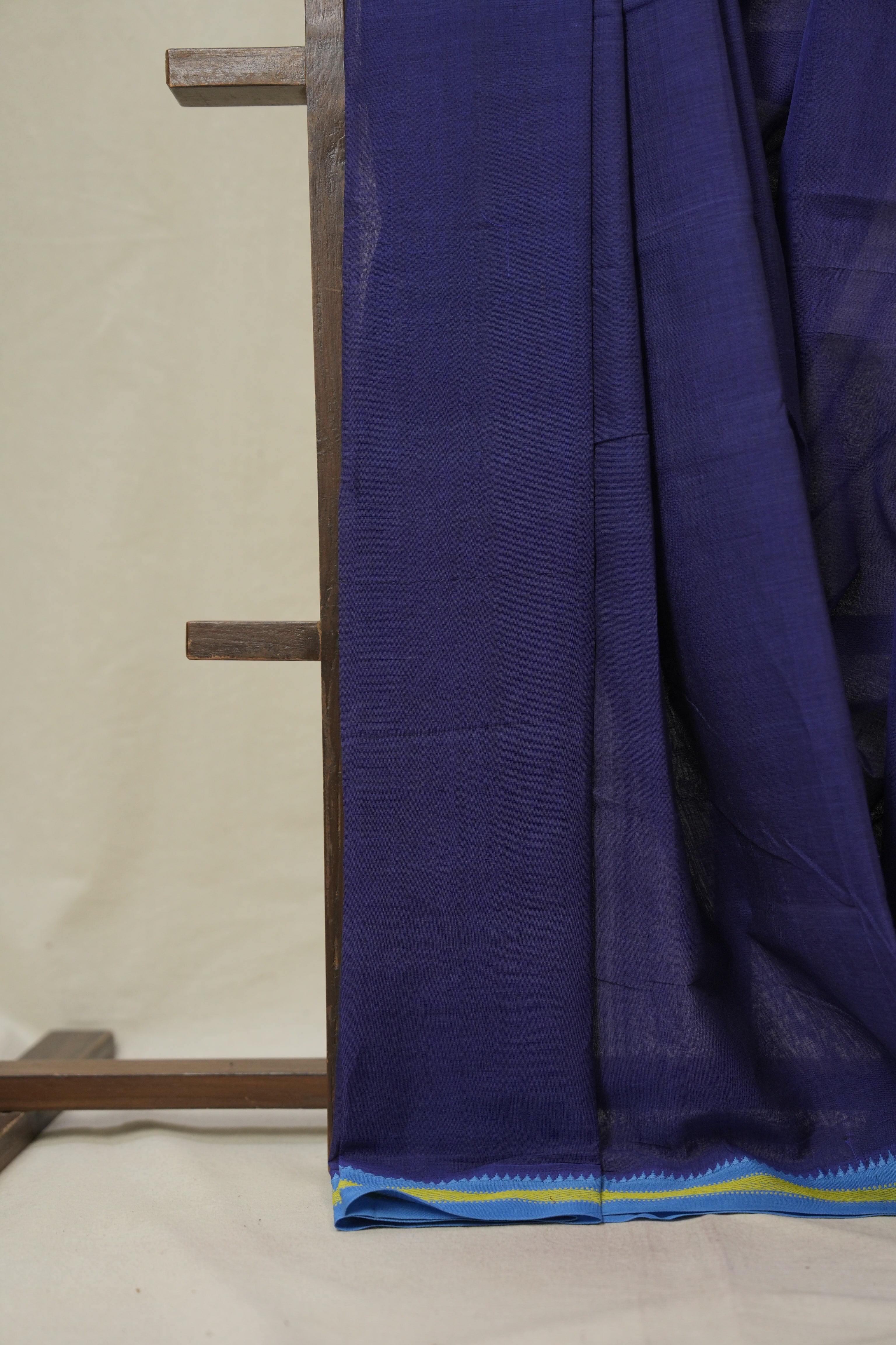 Blue Cotton Mangalgiri Saree - SRBCMS89