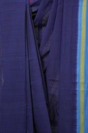 Blue Cotton Mangalgiri Saree - SRBCMS89