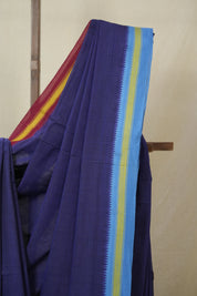 Blue Cotton Mangalgiri Saree - SRBCMS89
