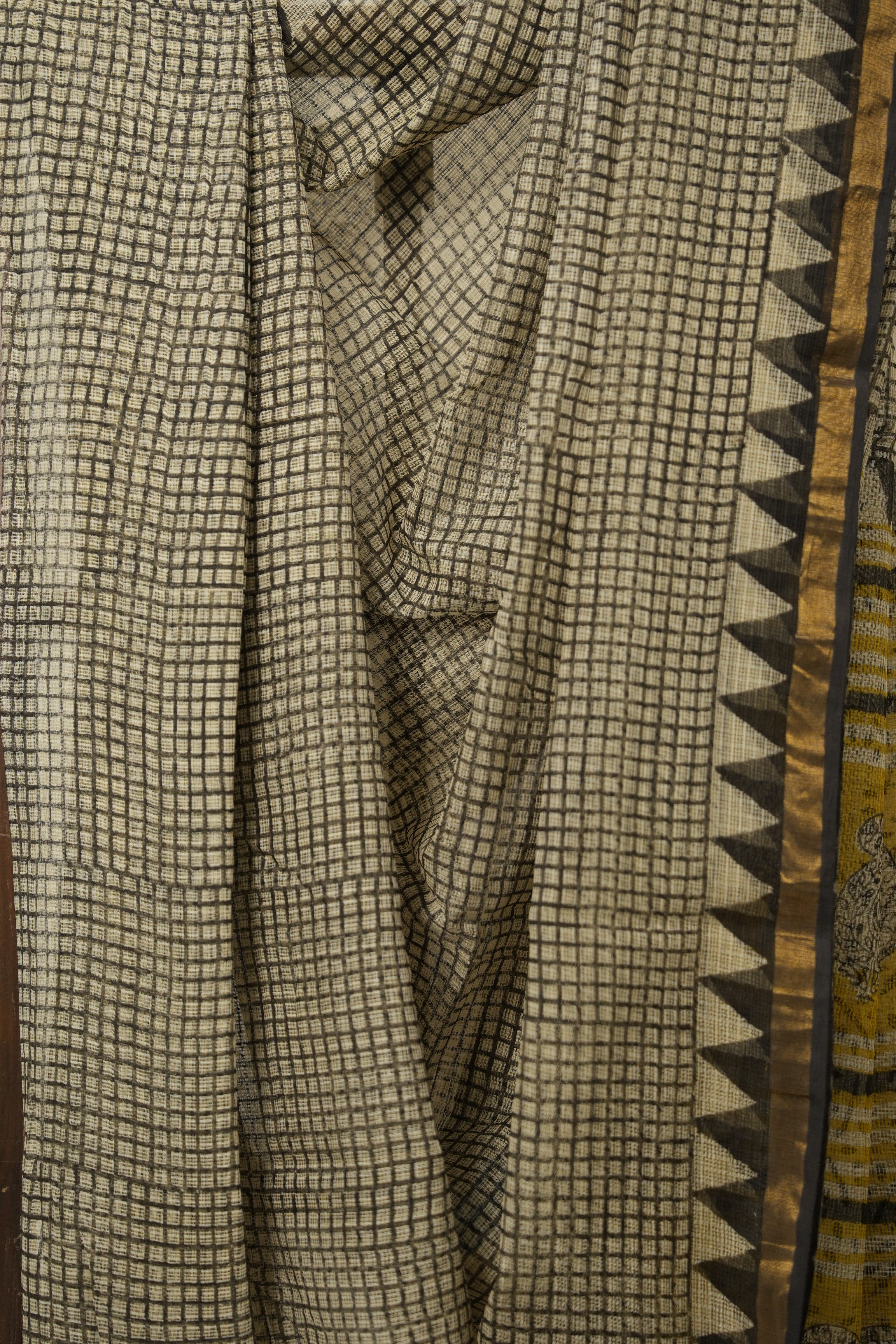 Black Checks HBP Kota Doria Saree - SRBCKDS229