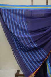 Blue Cotton Mangalgiri Saree - SRBCMS89