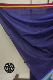 Blue Cotton Mangalgiri Saree - SRBCMS89