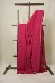 Pink Cotton Mangalgiri Saree - SRPCMS79