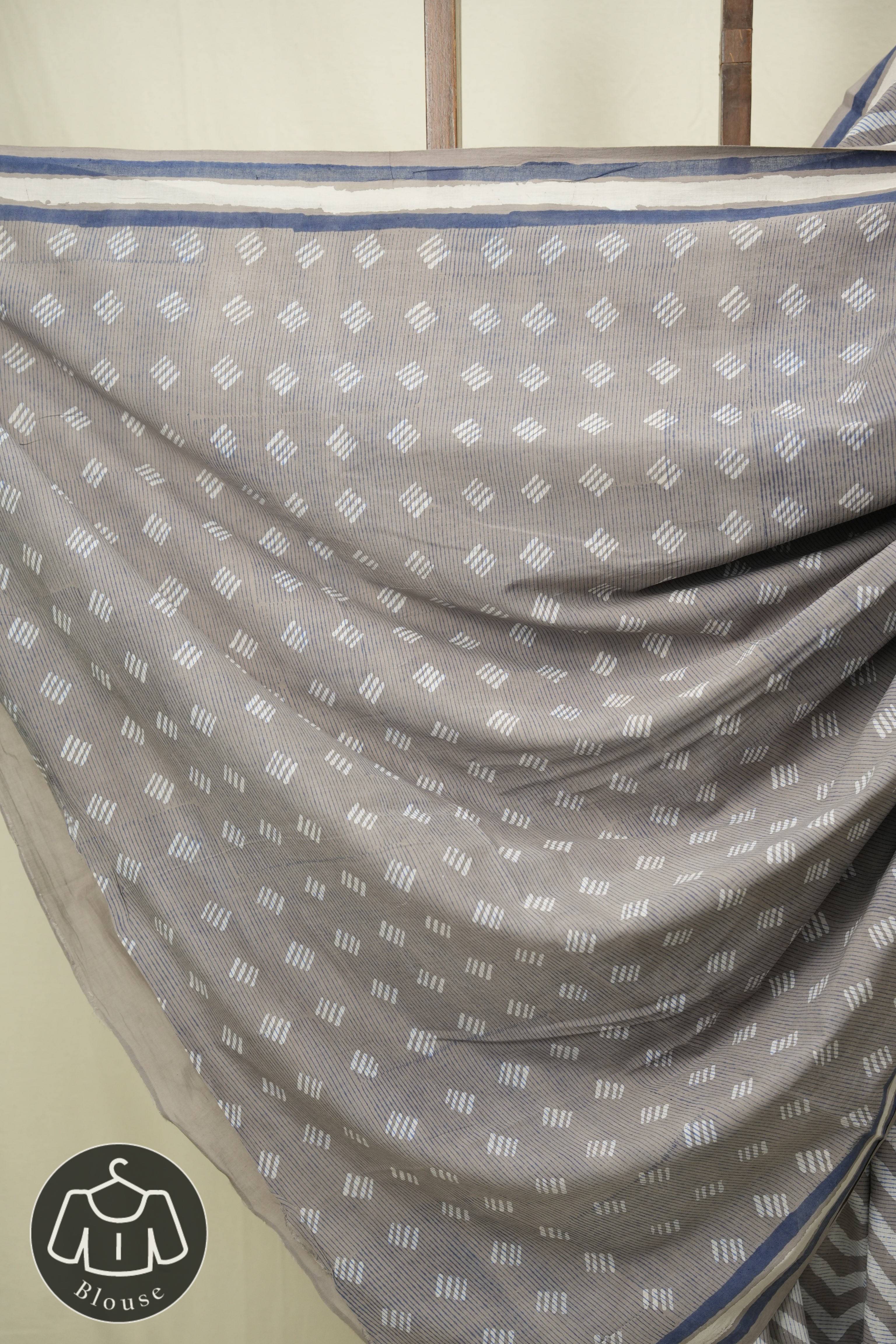 Grey HBP Cotton Saree - SRGCS3495
