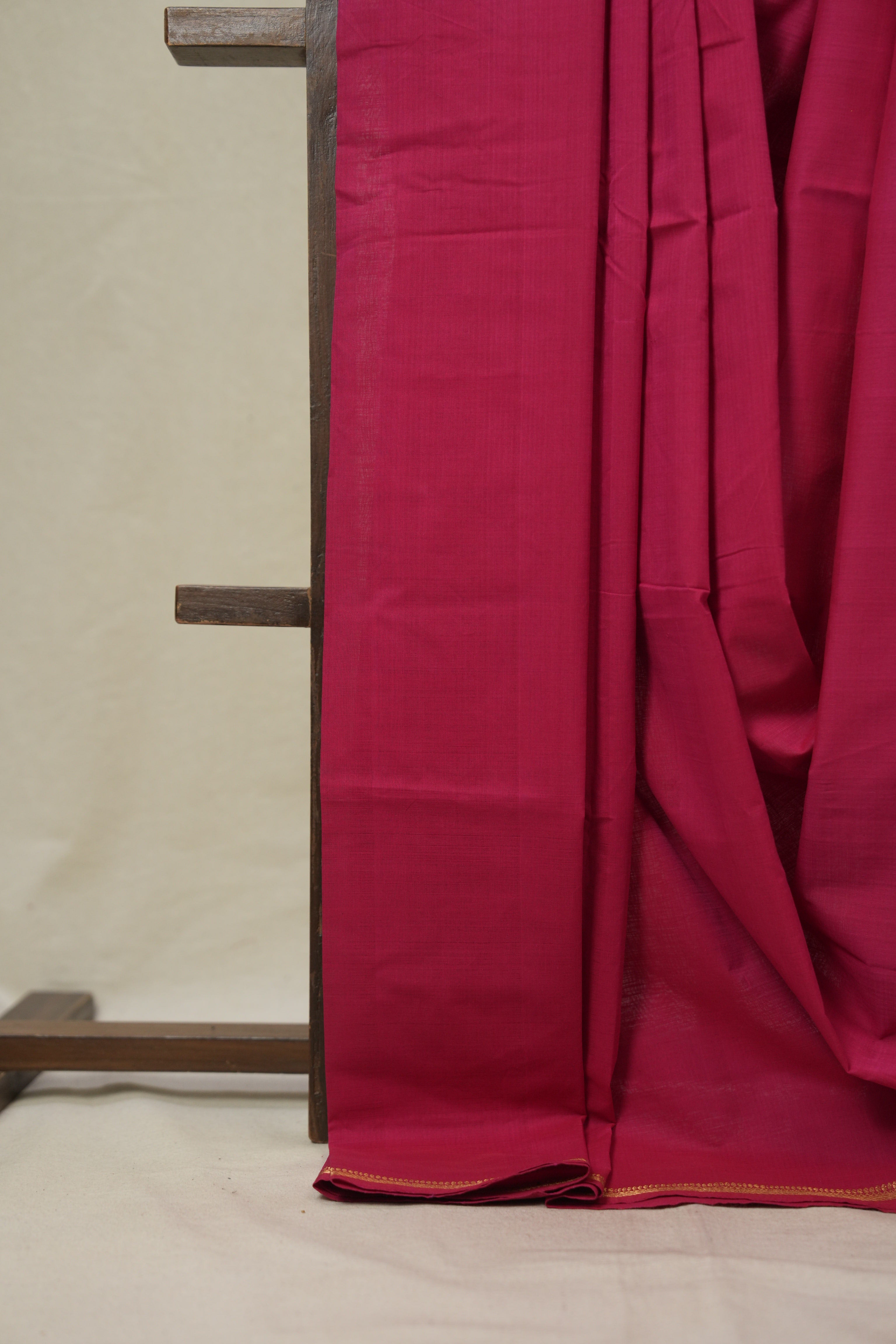 Pink Cotton Mangalgiri Saree - SRPCMS79