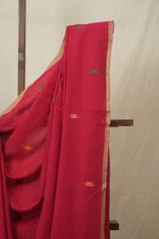 Red Mul Bengal Cotton Jamdani Saree - SRRCJS227