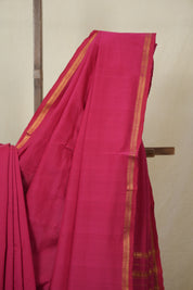 Pink Cotton Mangalgiri Saree - SRPCMS79