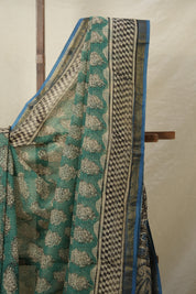 Grass Green HBP Kota Doria Saree - SRGGKDS214