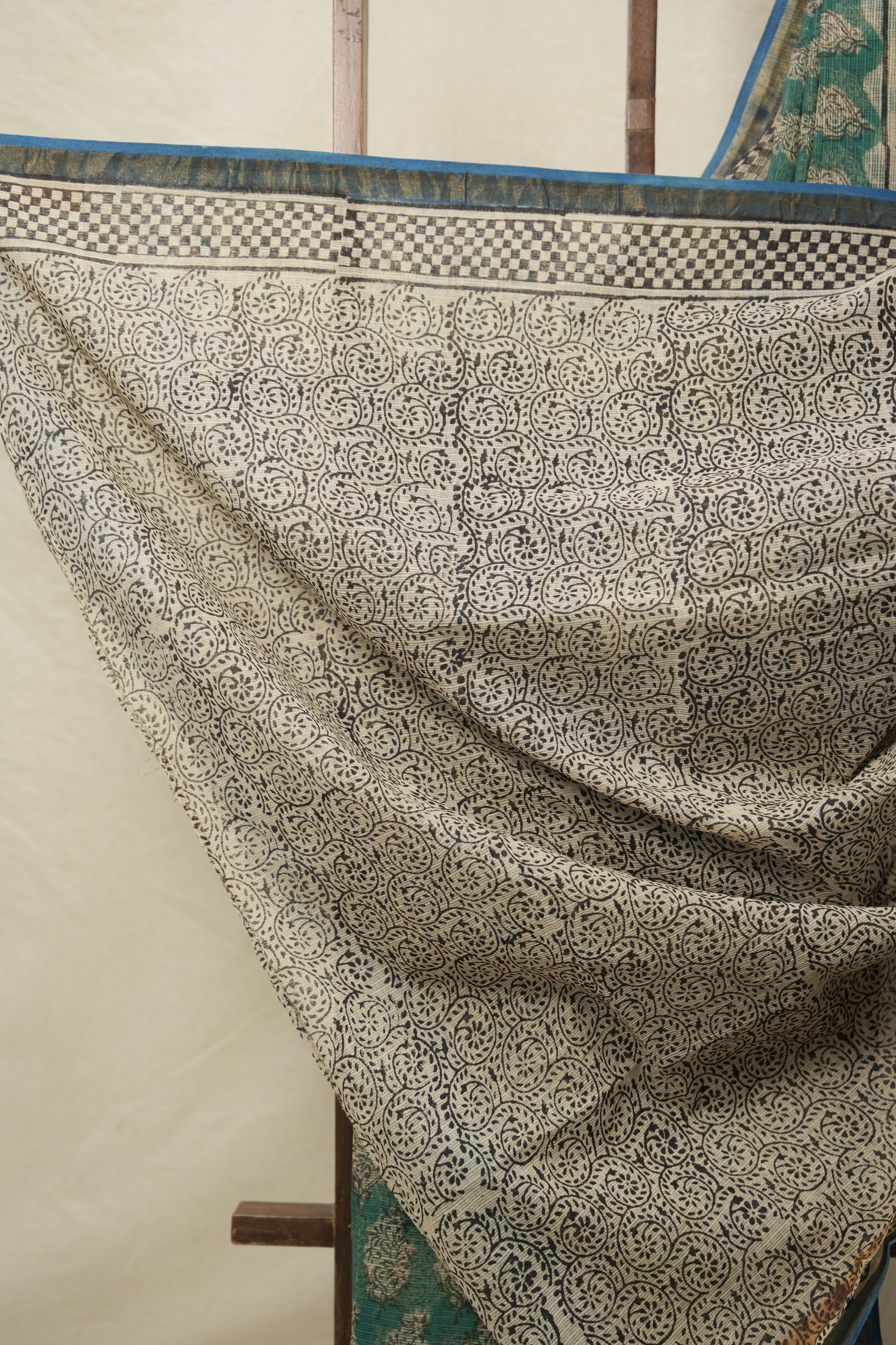 Grass Green HBP Kota Doria Saree - SRGGKDS214